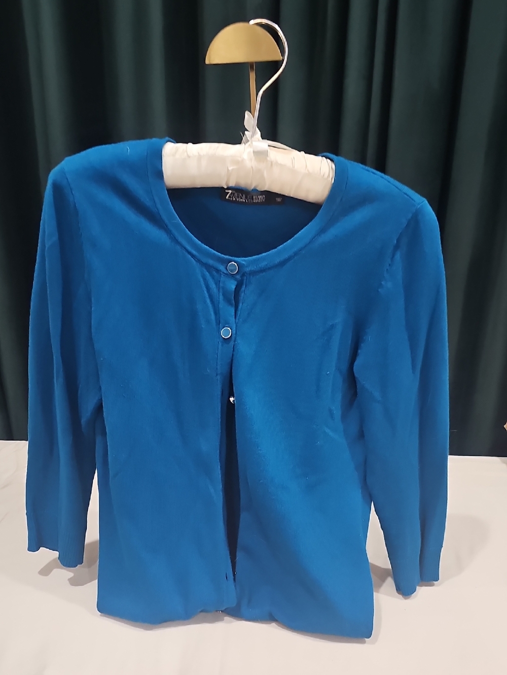Teal Blue Women's Button-Front Cardigan Sweater